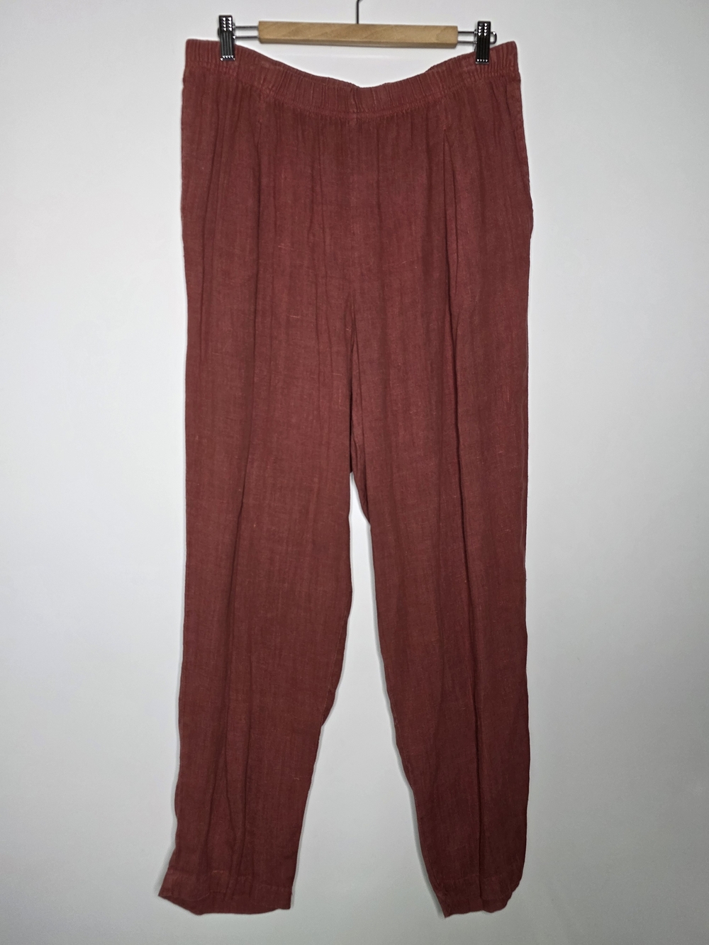 Hot Cotton Marc-Wear Washed red 100% Linen elastic waist pants Size 1x